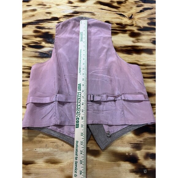 Or-Olon Suede Leather Vest Men Size 40 Brown Button Down Dress Style Classic - Picture 5 of 12